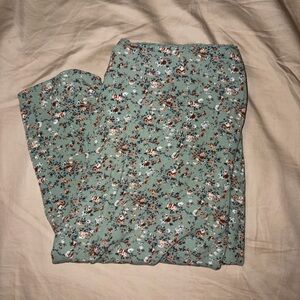 Aeropostale Floral Green Midi Skirt